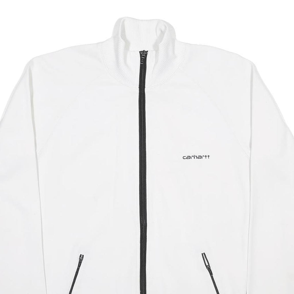 CARHARTT Womens White Cotton Blend Zip Jacket M Plain Casual Lightweight