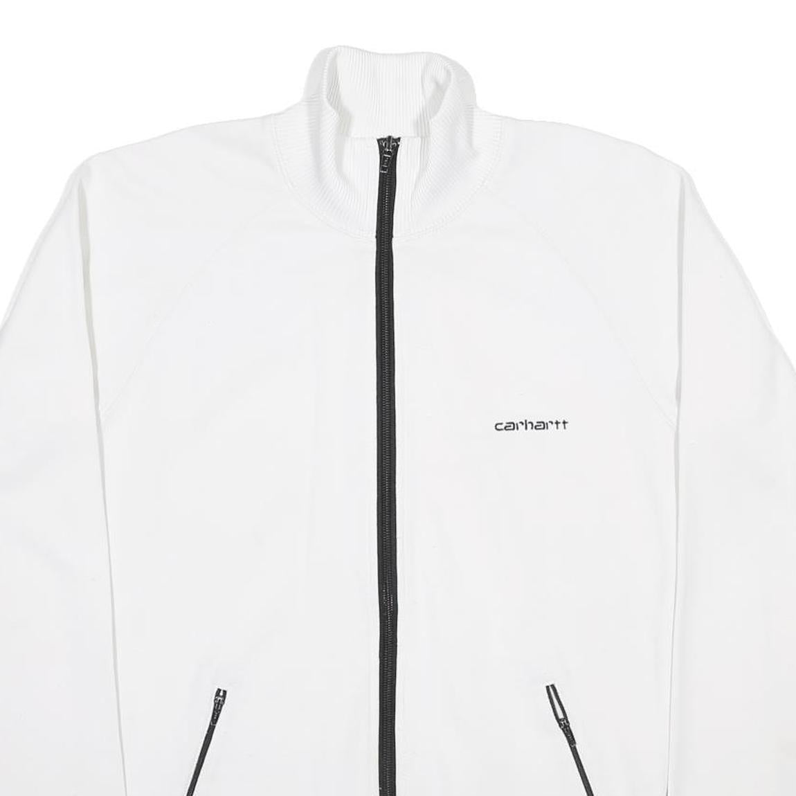 CARHARTT Womens White Cotton Blend Zip Jacket M Plain Casual Lightweight