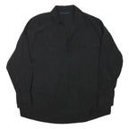 ZARA Womens Black Basic Shirt Long Sleeve Collared Plain M Cotton Blend