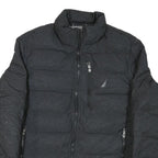 NAUTICA Womens Black Quilted Jacket M Polyester Blend Zip Casual