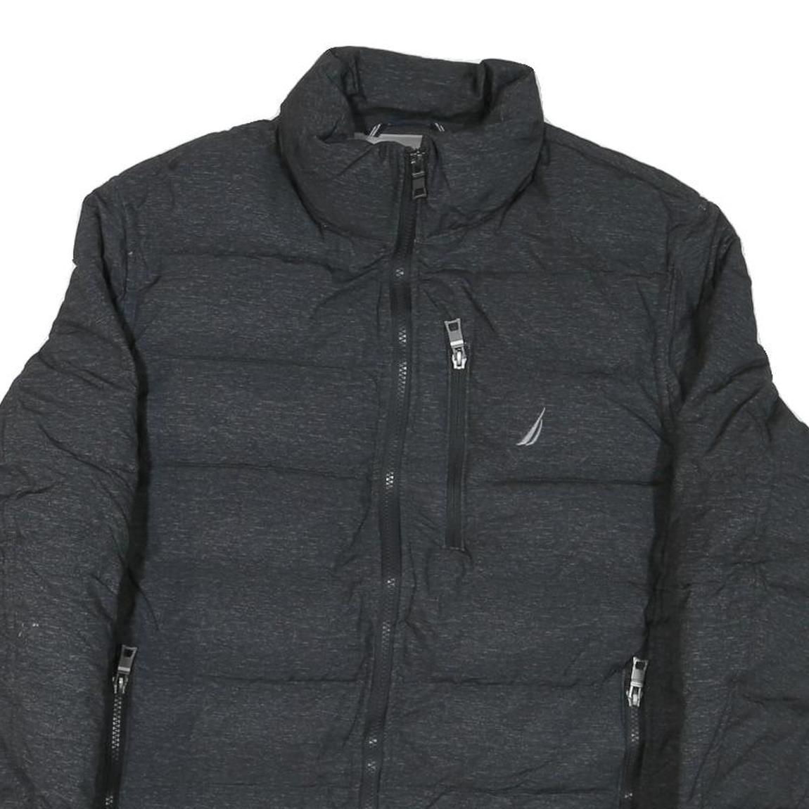 NAUTICA Womens Black Quilted Jacket M Polyester Blend Zip Casual