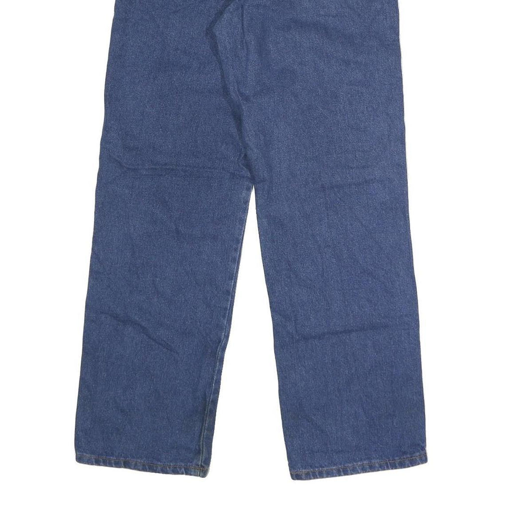 DICKIES Mens Blue Regular Fit Straight Denim Jeans W32 L28 Button Cotton Blend