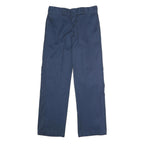 DICKIES Mens Polyester Blend Navy Classic Straight Trousers W30 L30 Workwear Zip