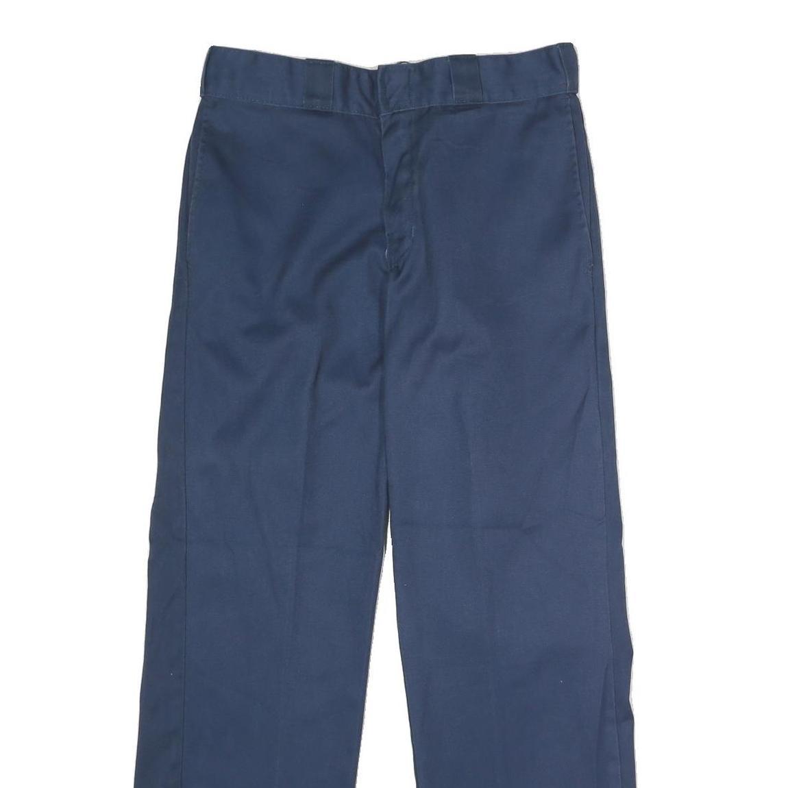 DICKIES Mens Polyester Blend Navy Classic Straight Trousers W30 L30 Workwear Zip