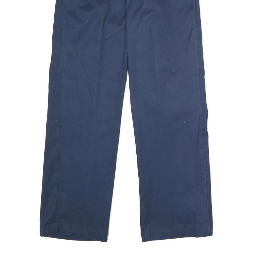 DICKIES Mens Polyester Blend Navy Classic Straight Trousers W30 L30 Workwear Zip