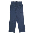 DICKIES Mens Polyester Blend Navy Classic Straight Trousers W30 L30 Workwear Zip