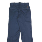 DICKIES Mens Polyester Blend Navy Classic Straight Trousers W30 L30 Workwear Zip
