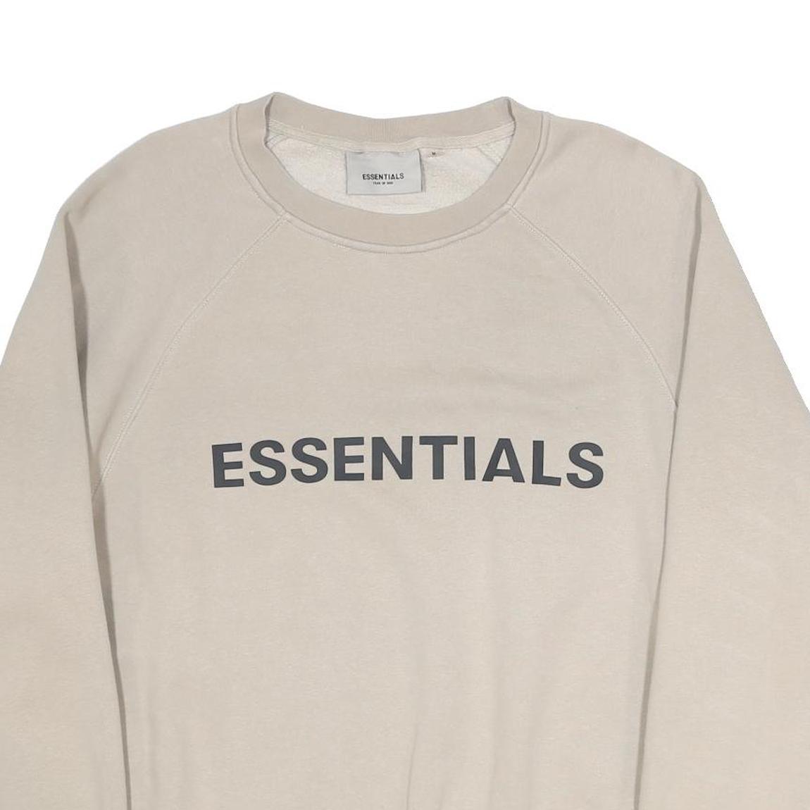 FEAR OF GOD ESSENTIALS Womens Beige Crew Neck M Logo Sweatshirt Pullover