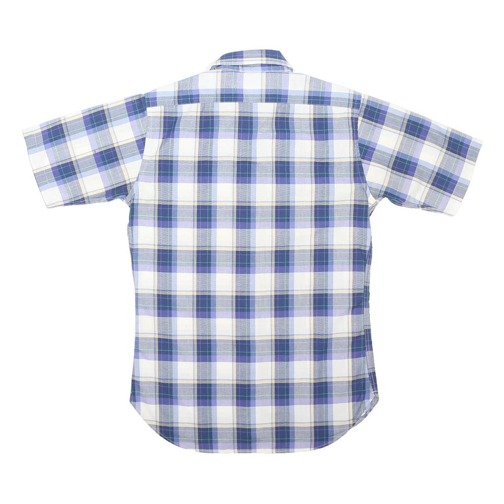 PENDLETON Mens Blue & White Check Shirt S Cotton Blend Casual Summer Short