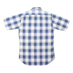 PENDLETON Mens Blue & White Check Shirt S Cotton Blend Casual Summer Short