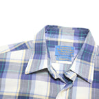 PENDLETON Mens Blue & White Check Shirt S Cotton Blend Casual Summer Short