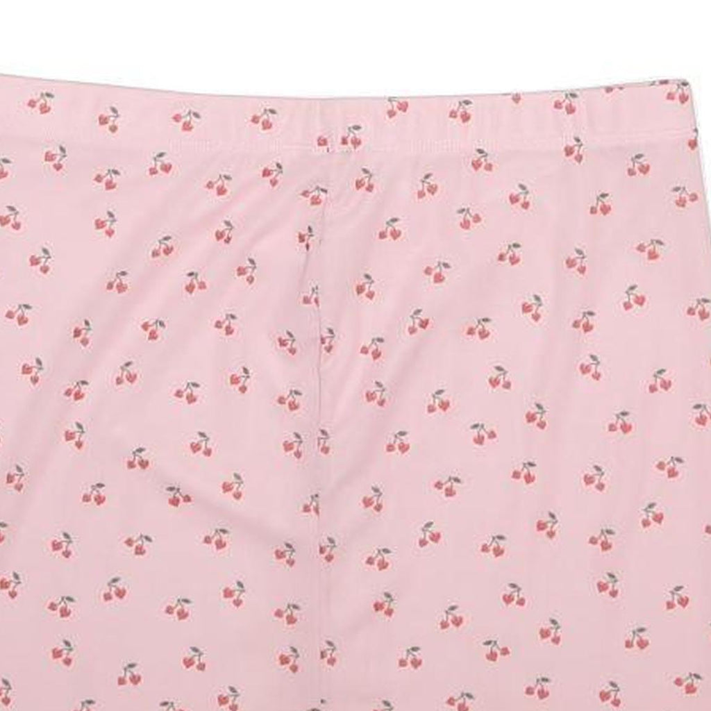 Womens Pink Cherry Print Mini Polyester Skirt L Cute Pattern Summer Casual