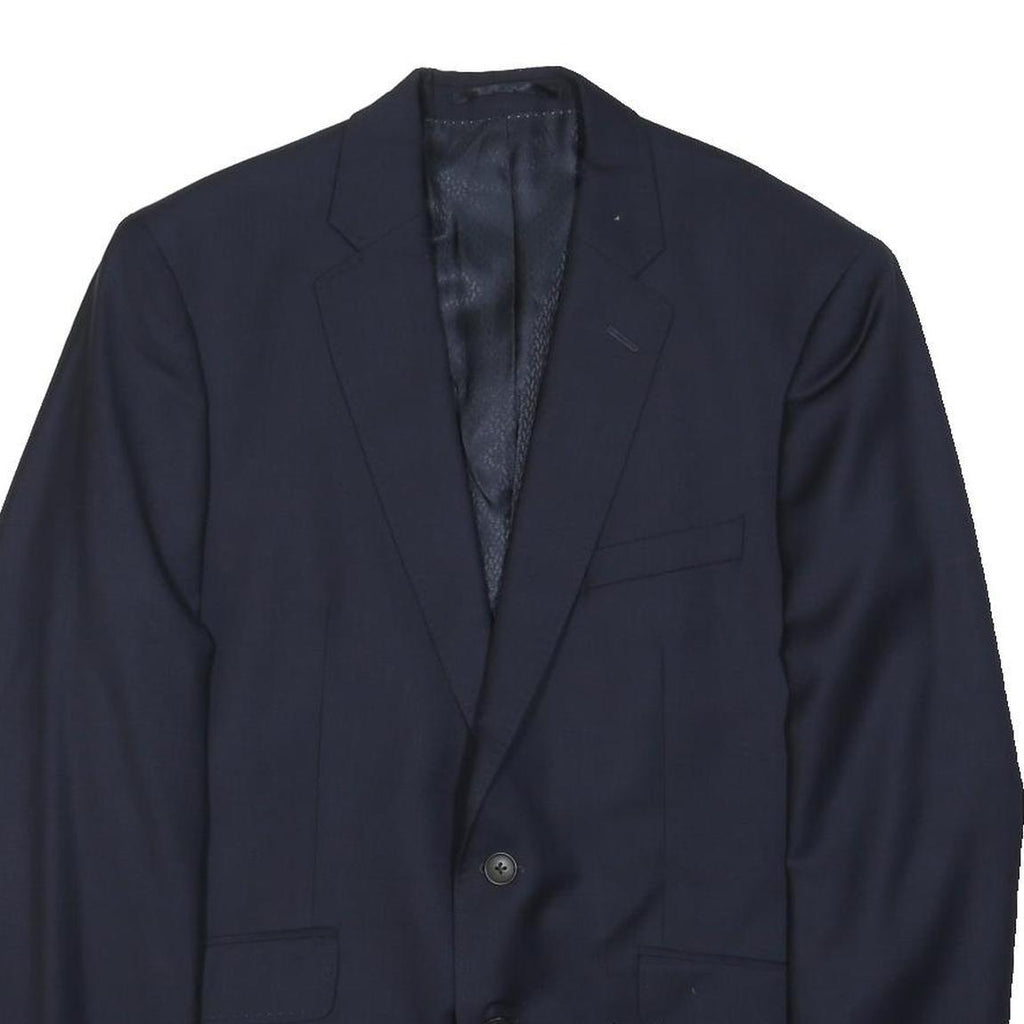 JAEGER Mens Navy Blue Wool Blend Blazer Jacket M Woven Button Classic Tailored