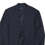 JAEGER Mens Navy Blue Wool Blend Blazer Jacket M Woven Button Classic Tailored