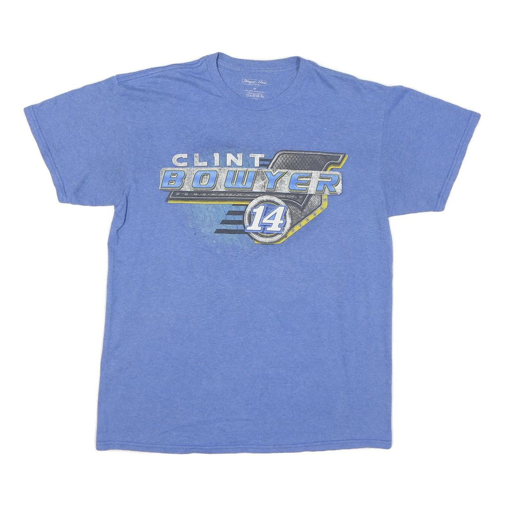 STEWART HASS Mens Blue Clint Bowyer Graphic T-Shirt M Short Sleeve Crew Neck