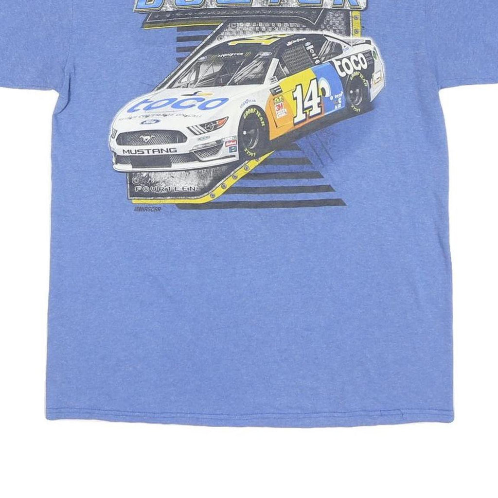 STEWART HASS Mens Blue Clint Bowyer Graphic T-Shirt M Short Sleeve Crew Neck