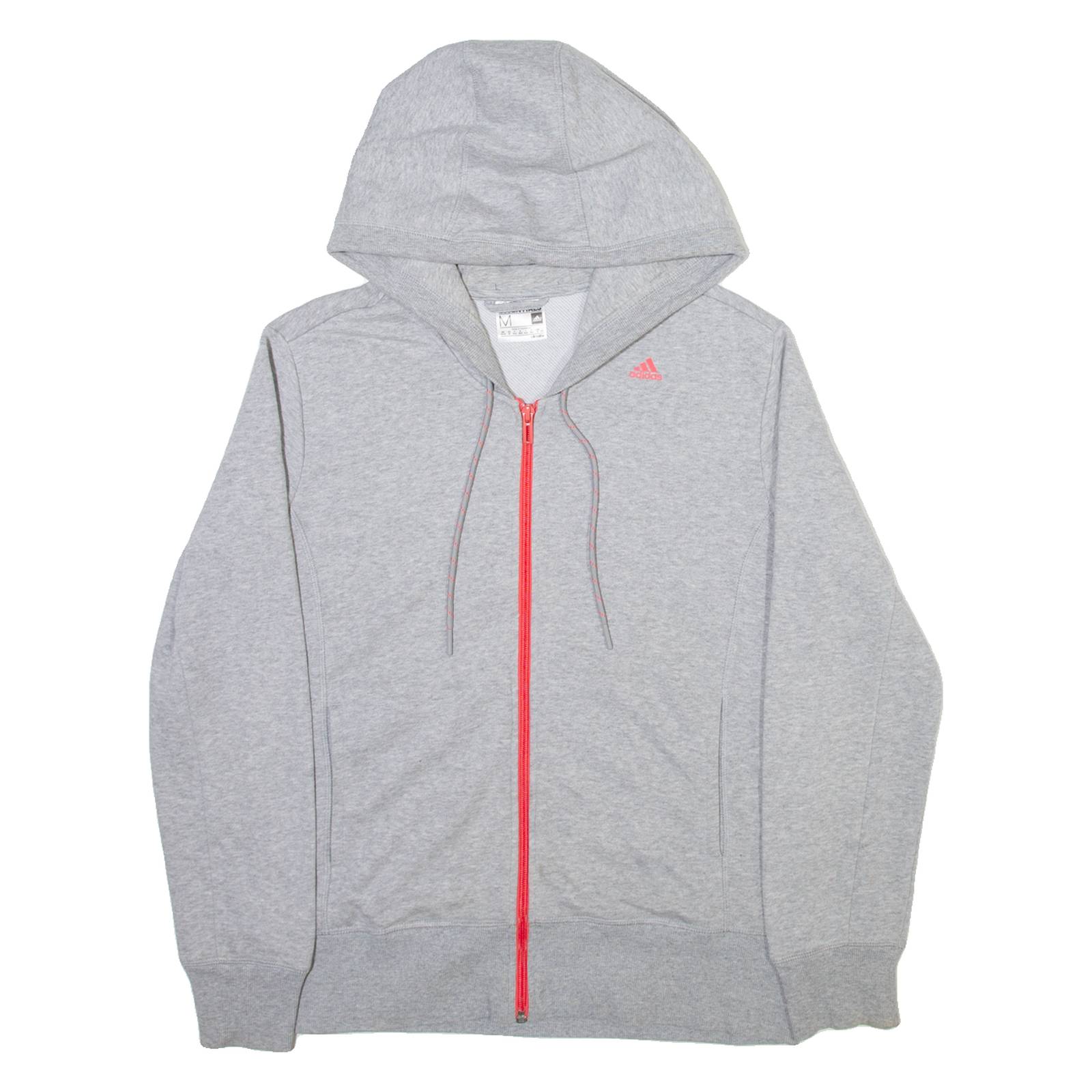 ADIDAS Womens Grey Hoodie Full Zip M