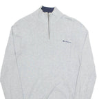 BEN SHERMAN Mens Jumper Grey 1/4 Zip Tight Knit S