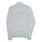 BEN SHERMAN Mens Jumper Grey 1/4 Zip Tight Knit S