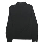 LACOSTE Mens Black Long Sleeve Plain Cotton Polo Shirt S Classic Fit