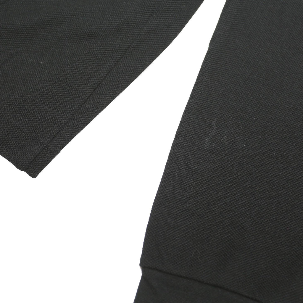 LACOSTE Mens Black Long Sleeve Plain Cotton Polo Shirt S Classic Fit