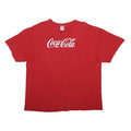 DELTA Mens Red Coca-Cola Graphic T-Shirt 2XL Short Sleeve Crew Neck Cotton Blend