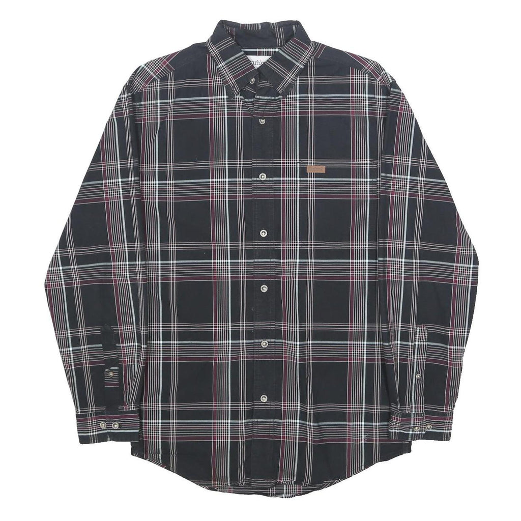 CARHARTT Mens Black & Maroon Check Shirt S Casual Cotton Button-Down Long Sleeve