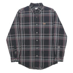 CARHARTT Mens Black & Maroon Check Shirt S Casual Cotton Button-Down Long Sleeve