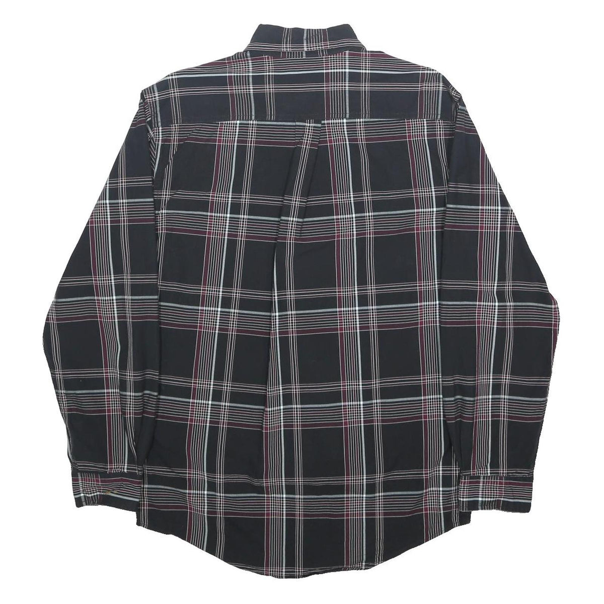 CARHARTT Mens Black & Maroon Check Shirt S Casual Cotton Button-Down Long Sleeve