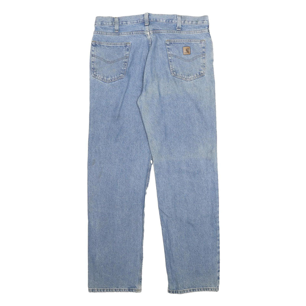 CARHARTT Mens Relaxed Jeans Blue Denim W38 L34 Casual Cotton Zip Pocket
