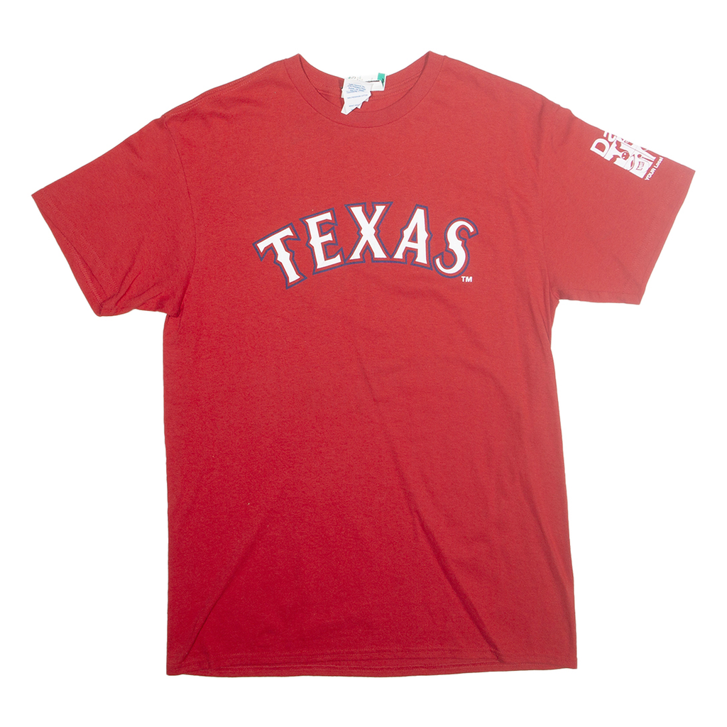DELTA PRO WEIGHT Mens Red Texas Graphic T-Shirt M Short Sleeve Crew Neck Sports