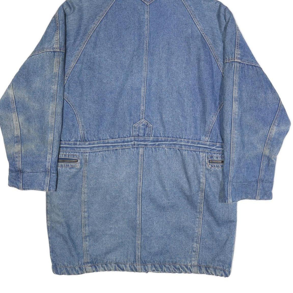 Womens Blue Denim Hooded Jacket XL Cotton Blend Button Denim Casual Outerwear