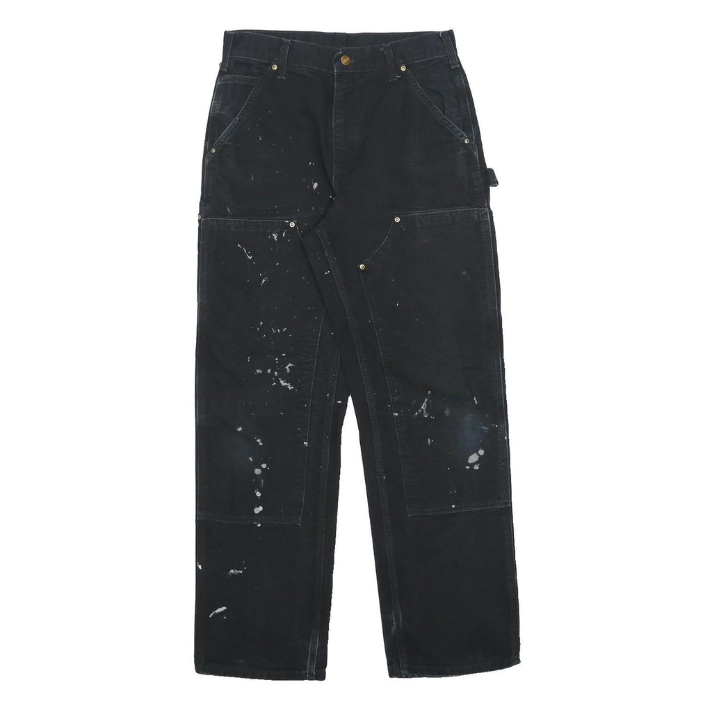CARHARTT Mens Cotton Black Regular Straight Trousers W29 L30 Workwear Durable