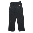 CARHARTT Mens Cotton Black Regular Straight Trousers W29 L30 Workwear Durable