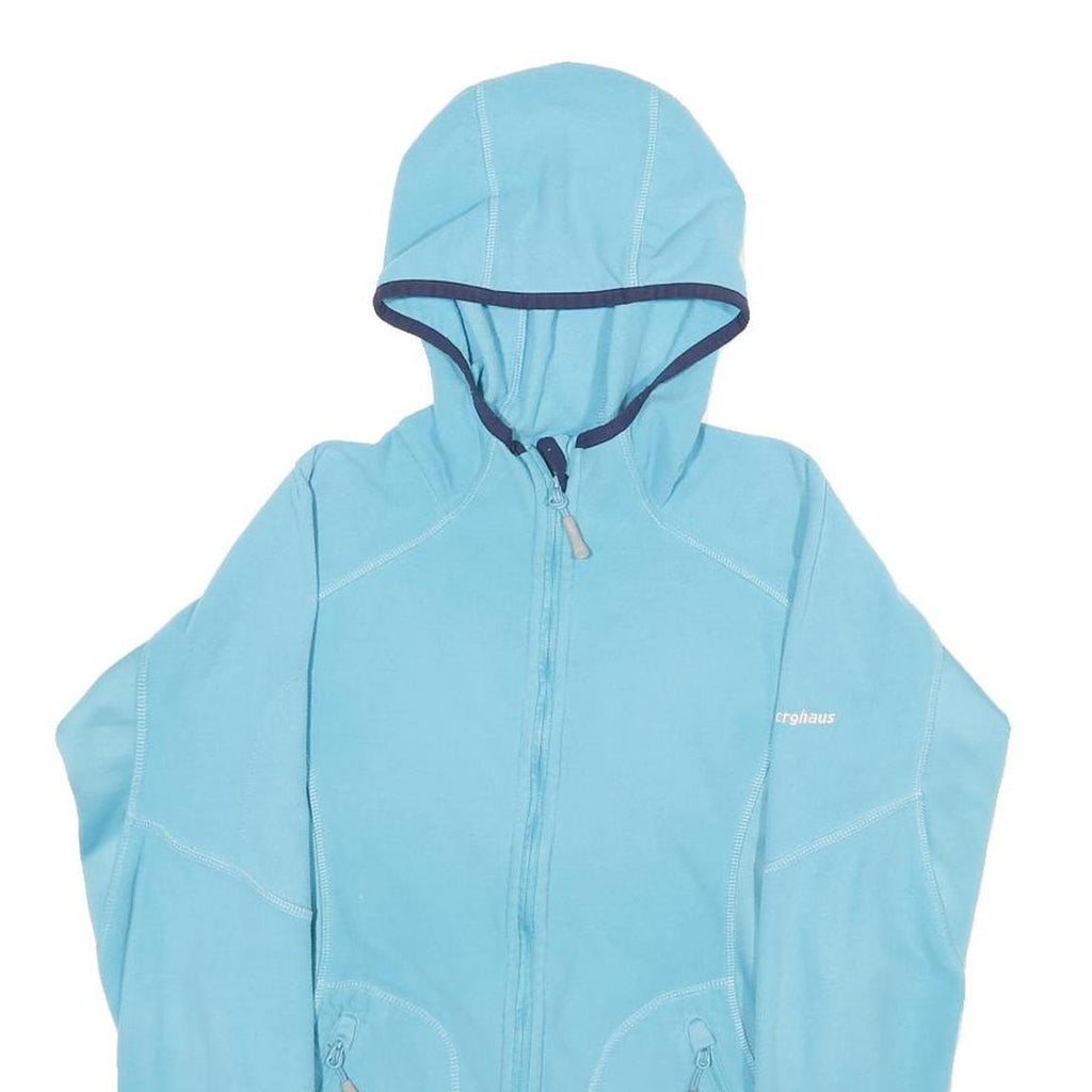 BERGHAUS Womens Blue Hooded Zip Jacket L Polyester Blend Outdoor Casual