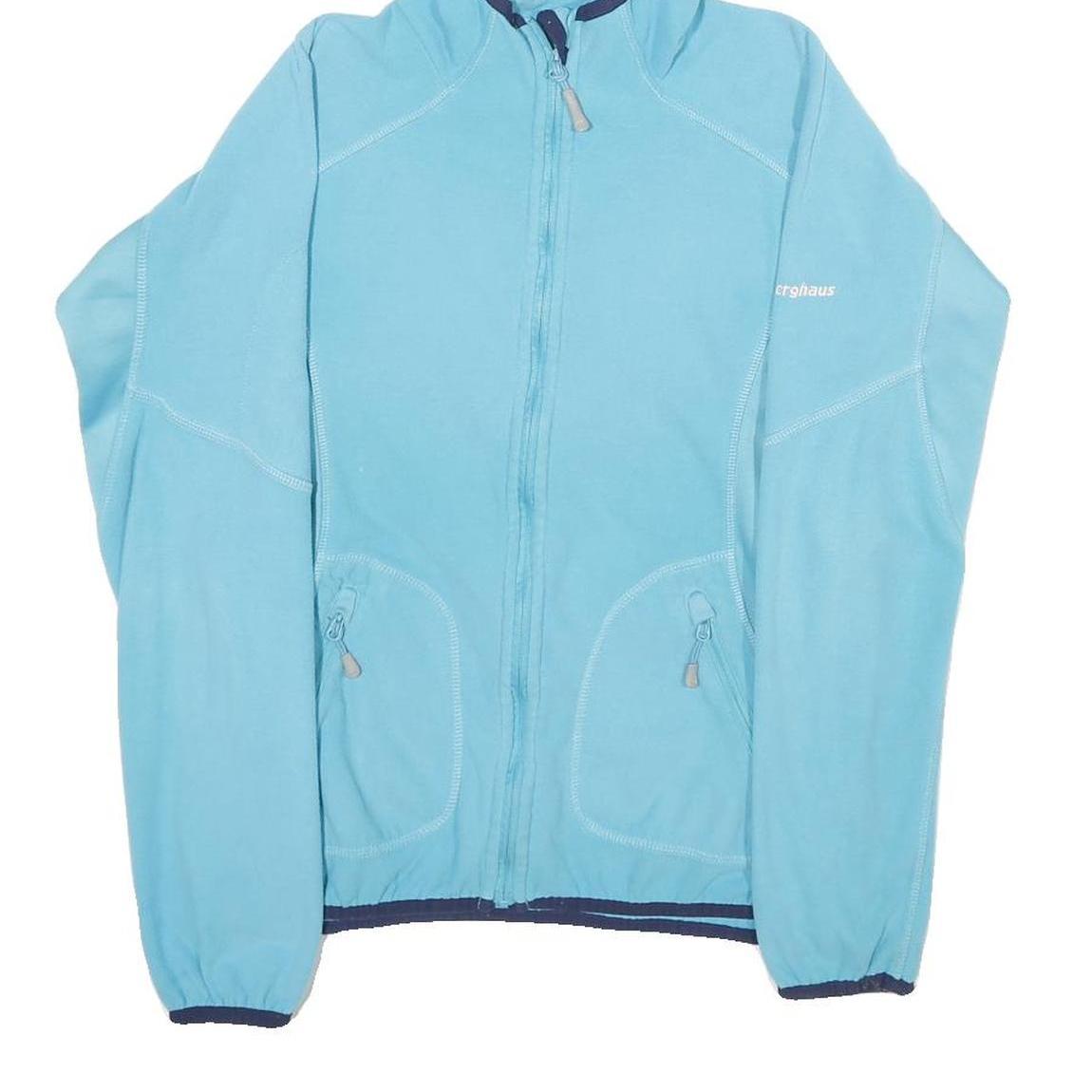 BERGHAUS Womens Blue Hooded Zip Jacket L Polyester Blend Outdoor Casual