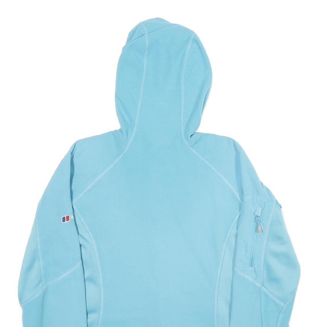 BERGHAUS Womens Blue Hooded Zip Jacket L Polyester Blend Outdoor Casual