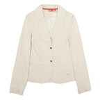 PUMA Womens Beige Cotton Classic Jacket UK 12 Button Closure Casual Lightweight