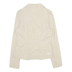 PUMA Womens Beige Cotton Classic Jacket UK 12 Button Closure Casual Lightweight