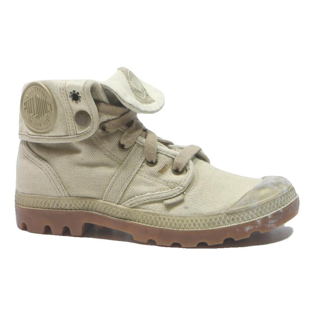 PALLADIUM Womens Baggy Canvas Ankle Boots Beige UK 4.5 Casual Outdoor