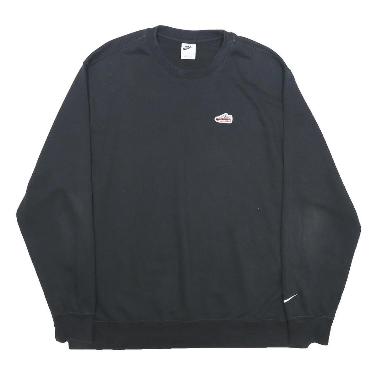 NIKE Mens Black XL Crew Neck Sweatshirt Cotton Blend Pullover Sportswear