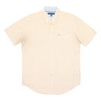 TOMMY HILFIGER Mens Yellow Check Shirt M Cotton Short Sleeve Casual