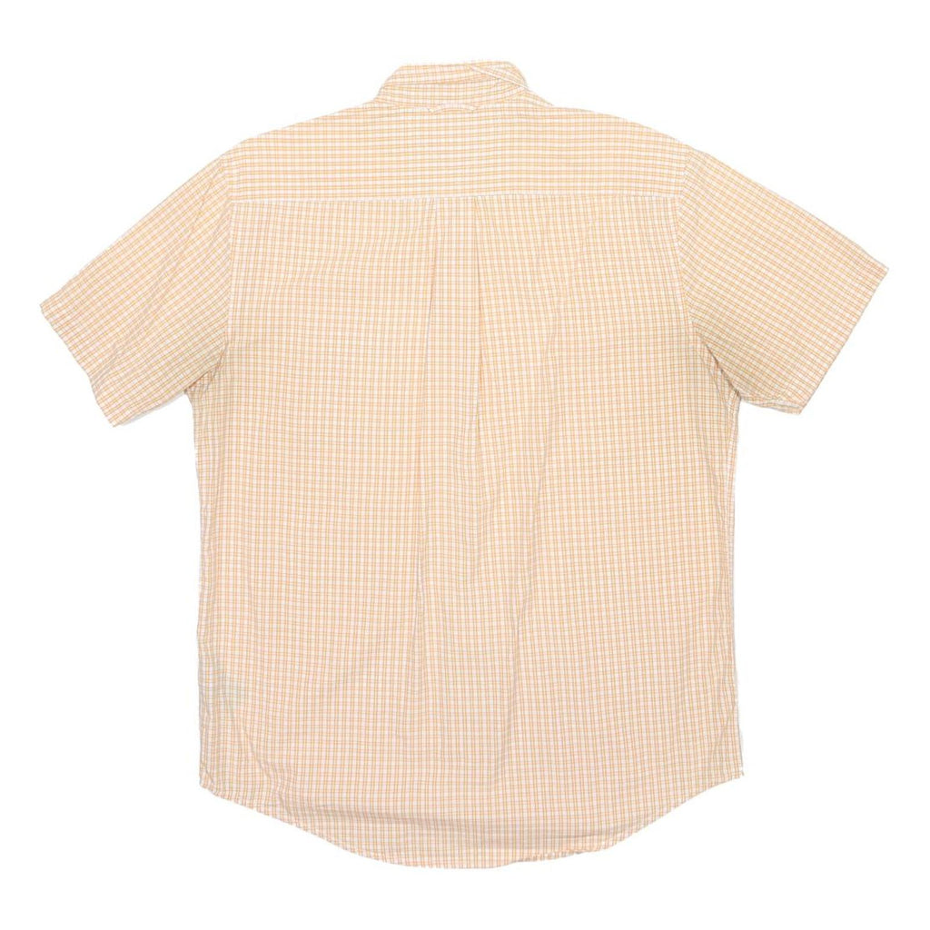 TOMMY HILFIGER Mens Yellow Check Shirt M Cotton Short Sleeve Casual