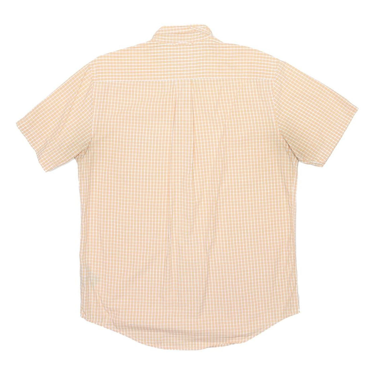 TOMMY HILFIGER Mens Yellow Check Shirt M Cotton Short Sleeve Casual