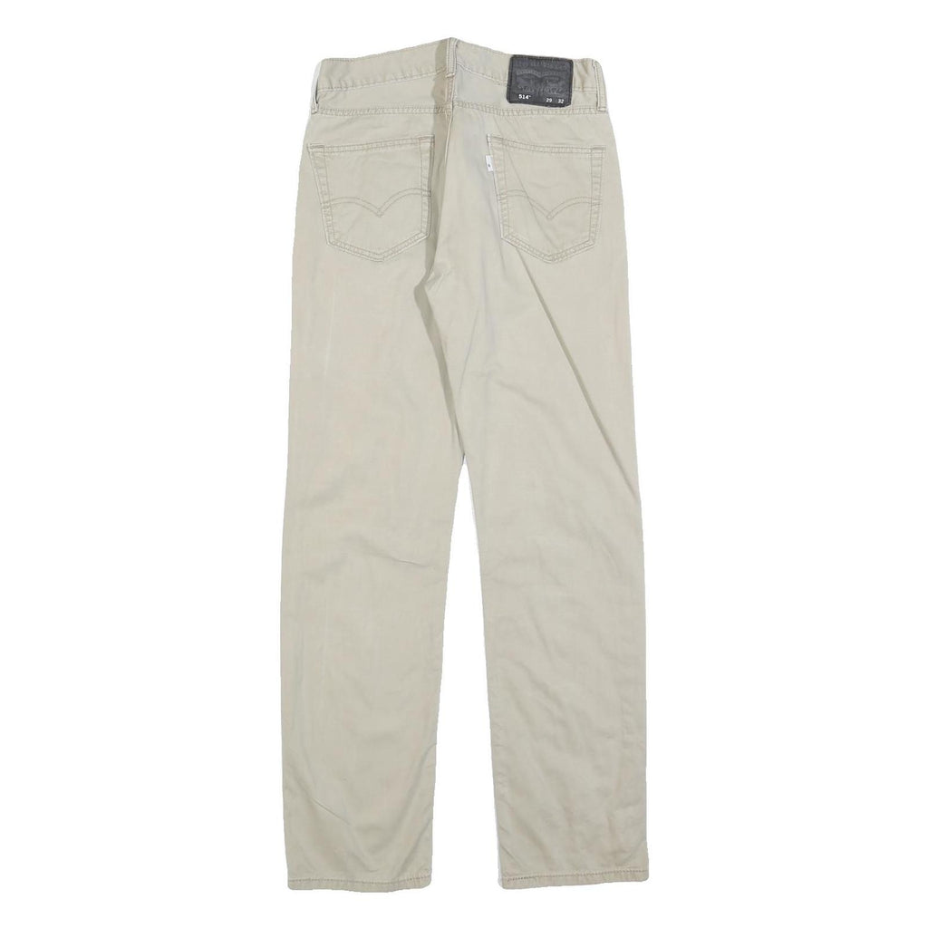 LEVI'S Mens Cotton Blend Beige Classic Straight Trousers W29 L32 Zip Closure