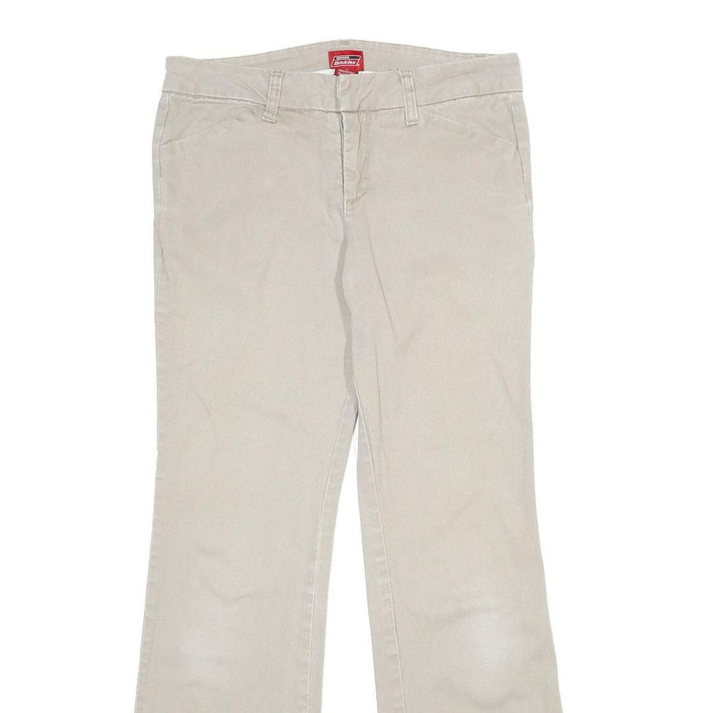 DICKIES Womens Cotton Blend Beige Regular Fit Straight Trousers W30 L30 Workwear