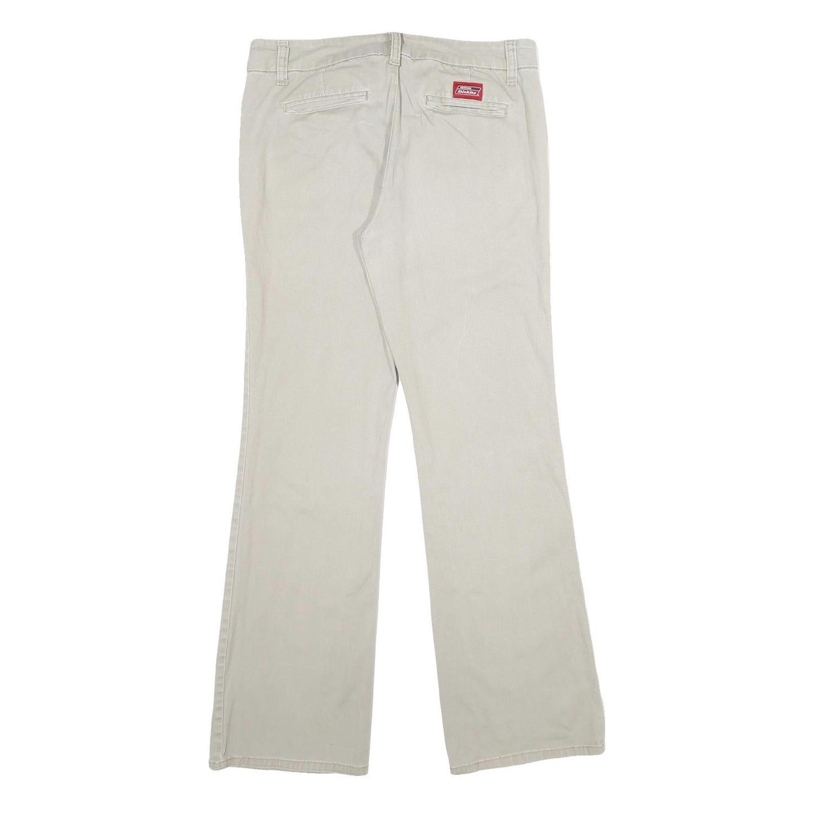 DICKIES Womens Cotton Blend Beige Regular Fit Straight Trousers W30 L30 Workwear