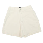 LEE Womens Shorts White Casual Plain XS W25 Cotton Blend Comfortable Summer