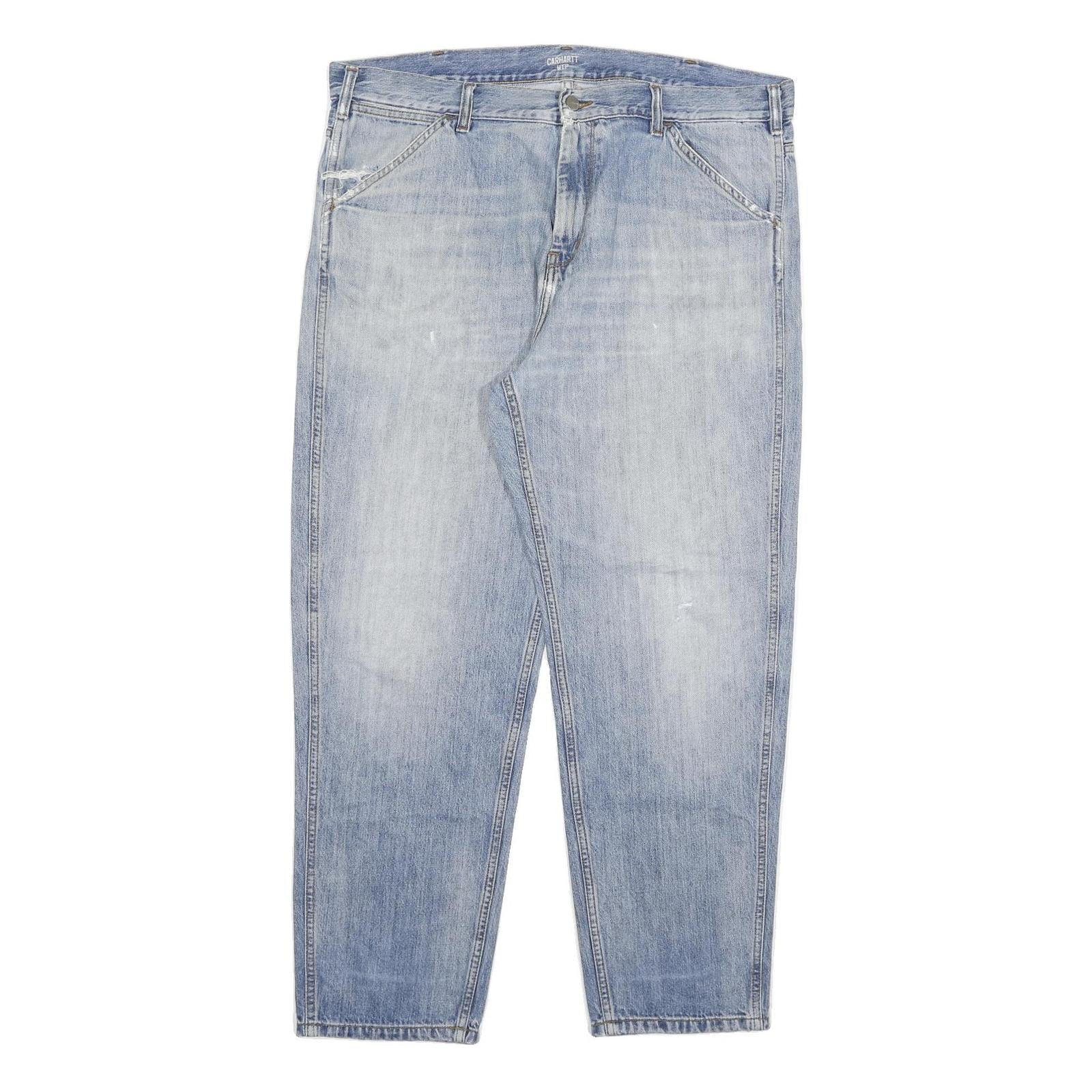 CARHARTT Mens Jeans Blue Relaxed Straight Denim Light W40 L30 Workwear