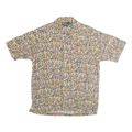 POLO RALPH LAUREN Mens Cream & Red Pattern Shirt S Cotton Summer Casual